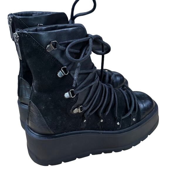 Free People Black Platform Ankle Boots - Picture 2 of 9